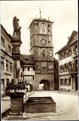 Ak Wangen im Allgäu Baden Württemberg, Ravensburger Tor, Gasthof zur Krone