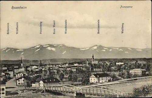 Ak Rosenheim im Alpenvorland Oberbayern, Panoramablick 