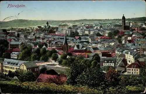 Ak Pforzheim im Schwarzwald, Gesamtansicht