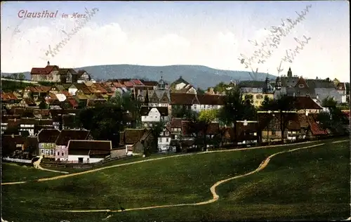 Ak Clausthal Zellerfeld im Oberharz, Blick auf den Ort