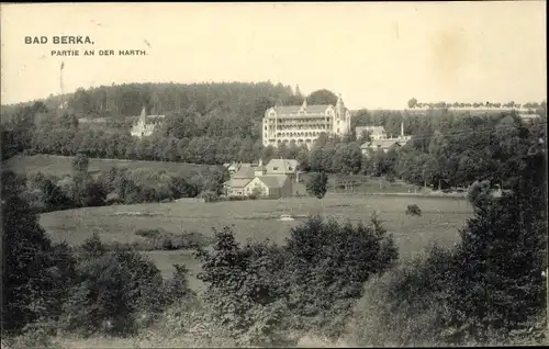 Ak Bad Berka im Weimarer Land Thüringen, Partie an der Harth, Hotel