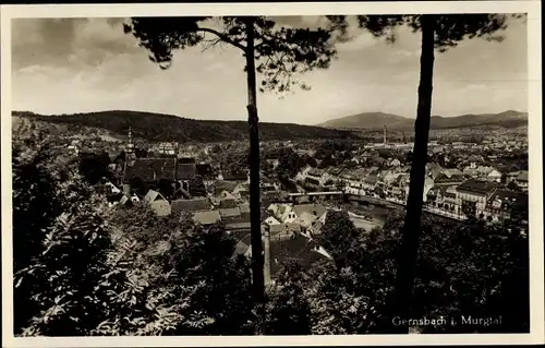 Ak Gernsbach im Schwarzwald, Stadtpanorama