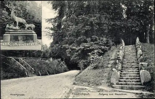 Ak Friedrichsruh Aumühle in Schleswig Holstein, Hirschgruppe, Aufgang zum Mausoleum 