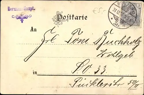 Ak Glückwunsch Neujahr, Zwerg auf Kleeblatt, Seifenblasen, Jahreszahl 1902
