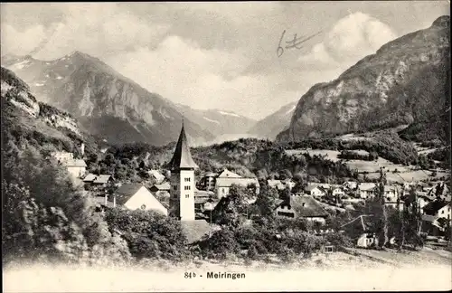 Ak Meiringen Kt. Bern Schweiz, Ortschaft mit Landschaftsblick