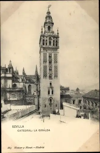 Ak Sevilla Andalusien Spanien, Catedral, la Giralda