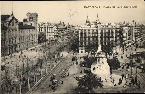 Ak Barcelona Katalonien, Plaza de la Universidad