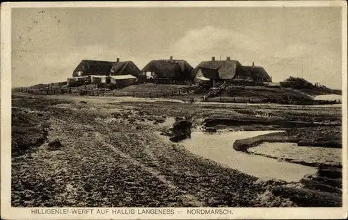 Ak Hallig Langeneß Nordfriesland, Hilligenlei Werft