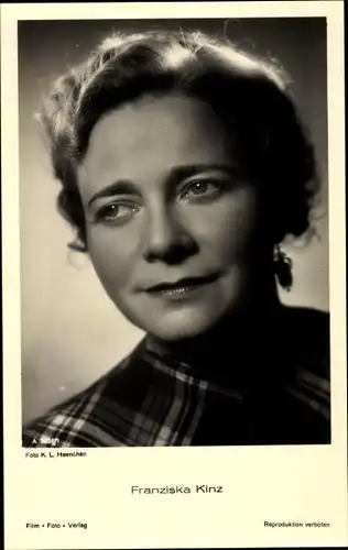 Ak Schauspielerin Franziska Kinz, Portrait