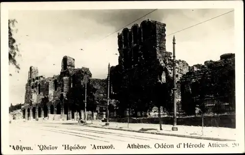 Ak Athen Griechenland, Odeon von Herodes Atticus, Ruine