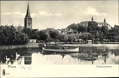 Ak Plön am See Schleswig Holstein, Schwanensee