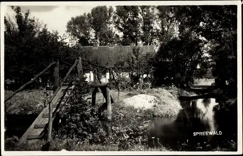 Foto Ak Spreewald, Übergang, Haus am Wasser