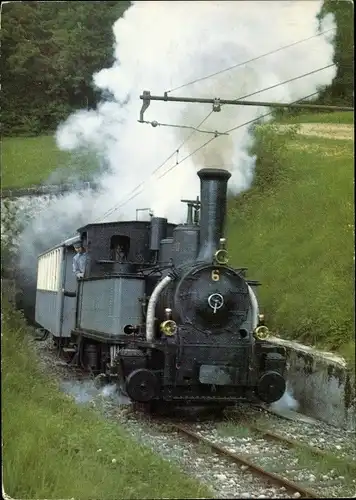 Ak Le petit train Blonay Chamby à la sortie du tunnel, Dampflok 6