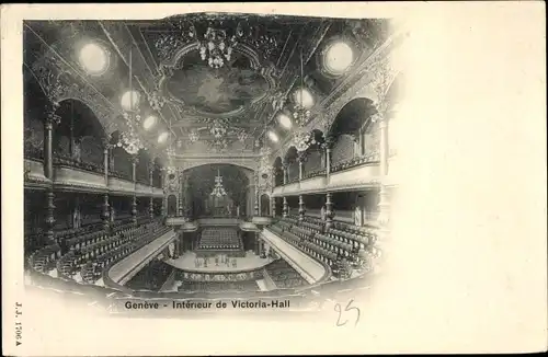 Ak Genève Genf Stadt, Intérieur de Victoria Hall