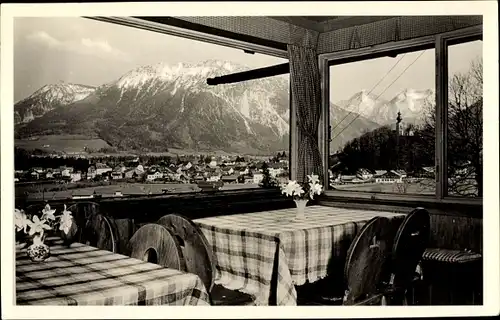 Foto Ak Ruhpolding in Oberbayern, Panoramablick vom Gasthaus aus