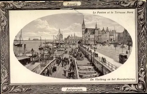 Präge Passepartout Ak Antwerpen Anvers Flandern, Le Ponton et la Terrasse Nord