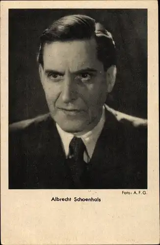 Ak Schauspieler Albrecht Schoenhals, Portrait