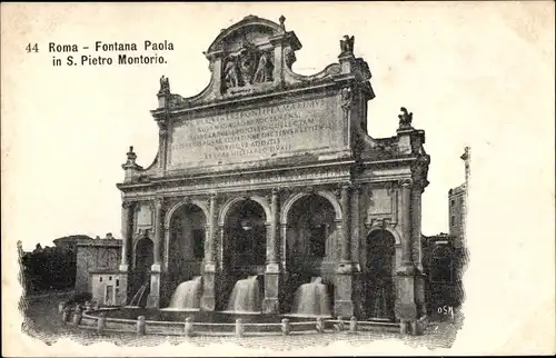 Ak Roma Rom Lazio, Fontana Paola in S. Pietro Montorio