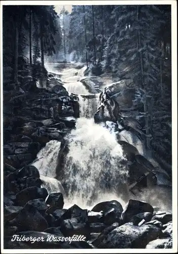 Künstler Ak Triberg im Schwarzwald, Wasserfälle, Totalansicht, 7 Kaskaden, Hochwald