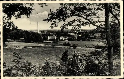 Ak Odder Dänemark, Panorama vom Ort