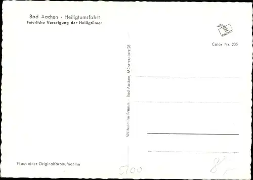 Ak Aachen in Nordrhein Westfalen, Heilgtumsfahrt, Feierliche Vorzeigung der Heiligtümer