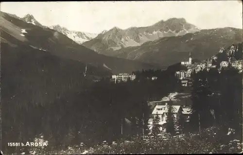 Ak Arosa Kt. Graubünden Schweiz, Gesamtansicht, Bergpanorama