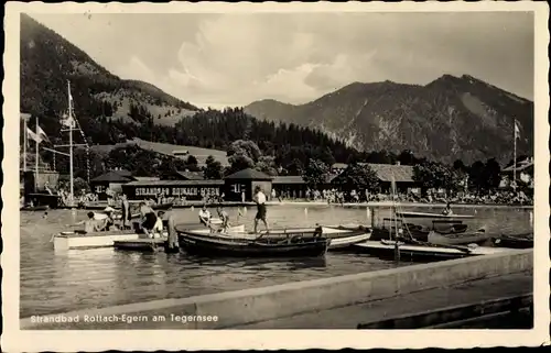 Ak Rottach Egern in Oberbayern, Strandbad 