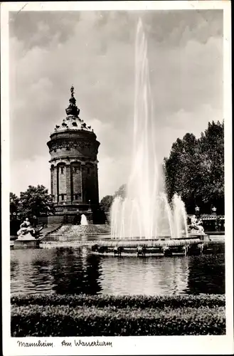 Ak Mannheim in Baden Württemberg, am Wasserturm 