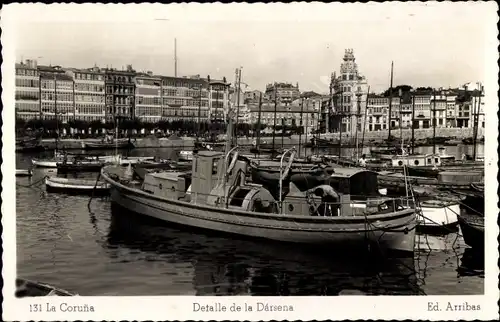 Ak A Coruña Galicien, Detalle de la Darsena, Hafen