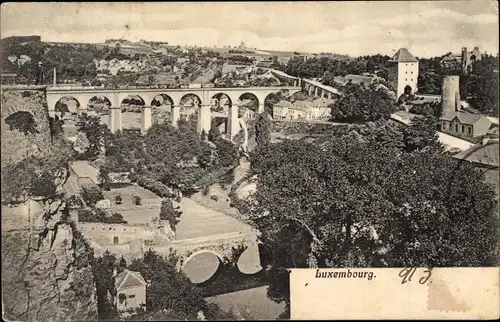 Ak Luxemburg, Panoramablick auf die Stadt