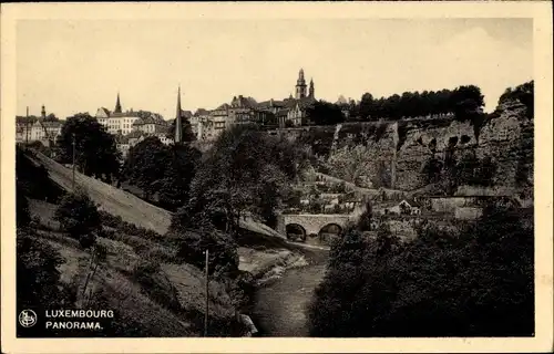 Ak Luxemburg, Panorama, Brücke