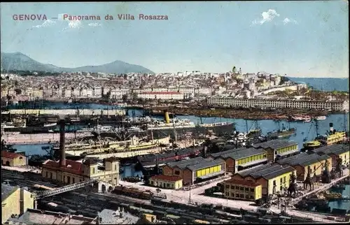 Ak Genova Genua Ligurien, Panorama da Villa Rosazza