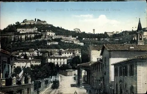 Ak Firenze Florenz Toscana, S. Domenico e Panorama di Piesole