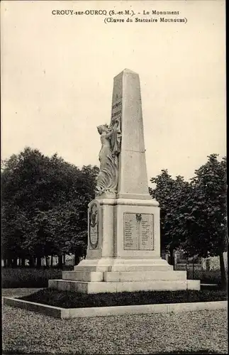 Ak Crouy sur Ourcq Seine et Marne, Le Monument