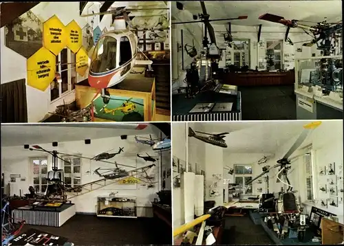Ak Hubschraubermuseum Bückeburg, Innenräume, Rettungshubschrauber, Modelle