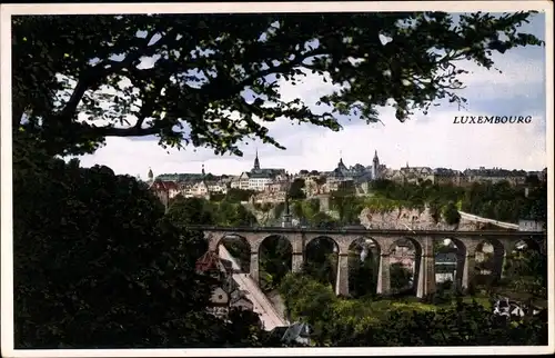 Ak Luxemburg, Stadtpanorama, Viadukt