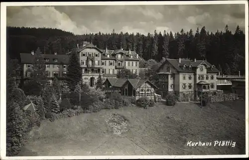 Ak Bühlertal in Baden Württemberg, Kurhaus Plättig, Außenansicht, Waldrand, Wiese