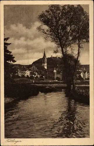 Ak Tuttlingen im Tal der Oberen Donau, Flusspartie, Stadt