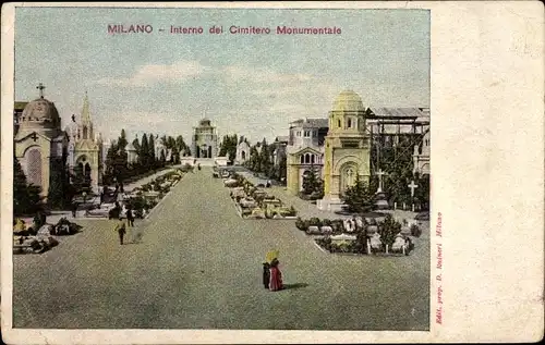 Ak Milano Mailand Lombardia, Interno del Cimitero Monumentale