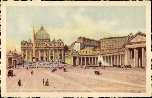 Künstler Ak Roma Rom Lazio, Piazza S. Pietro e Vaticano