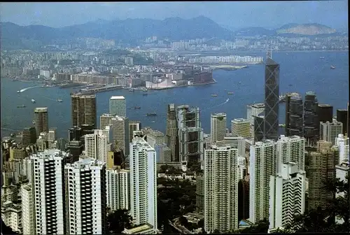 Ak Hongkong China, Kowloon, Panoramablick auf die Stadt