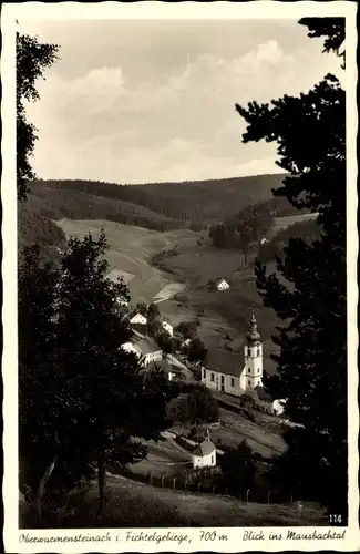 Ak Oberwarmensteinach Warmensteinach Oberfranken Bayern, Mausbachtal, Kirche