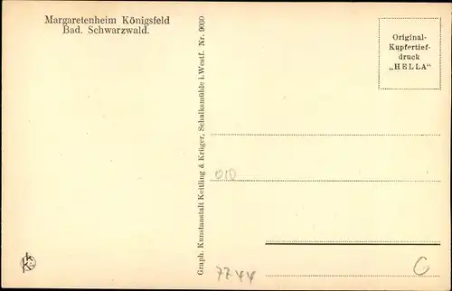 Ak Königsfeld im Schwarzwald, Margaretenheim, Am Waldesrand