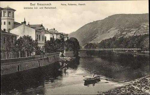 Ak Bad Kreuznach in Rheinland Pfalz, Brückenpartie, Stadtbild