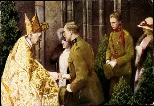 Künstler Ak König Albert I. von Belgien, König Leopold III., Cardinal Mercier