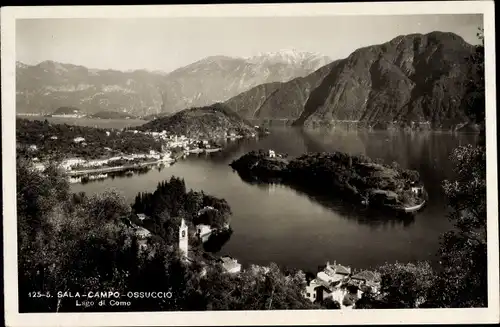 Ak Ossuccio Tremezzina Lombardia Italien, Ortschaft mit Landschaftsblick