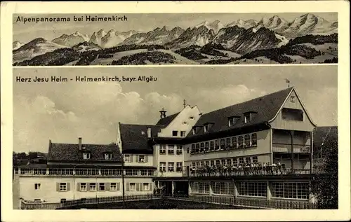 Ak Heimenkirch in Schwaben, Herz Jesu Heim, Alpenpanorama