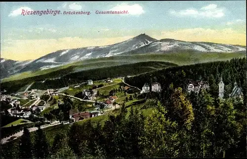 Ak Brückenberg b. Krummhübel Riesengebirge Schlesien, Gesamtansicht