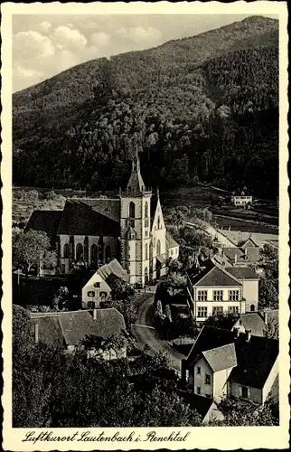 Ak Lautenbach im Renchtal, Kirche, Wohnhäuser
