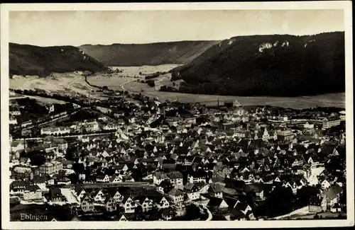 Ak Ebingen Albstadt im Zollernalbkreis, Totalansicht vom Ort, Vogelschau, Talpanorama